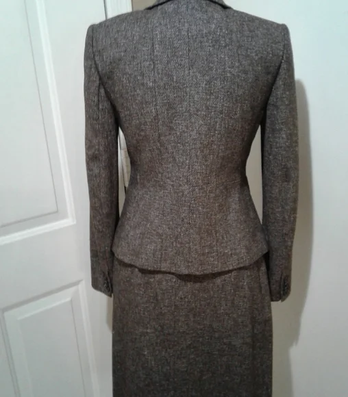 🌺 NWT Ann Taylor Brown Tweed Wool Skirt Suit